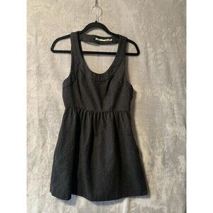 Kimchi Blue Dress Women 4 Black Wool Mini Sleeveless Tank Dark Academia babydoll